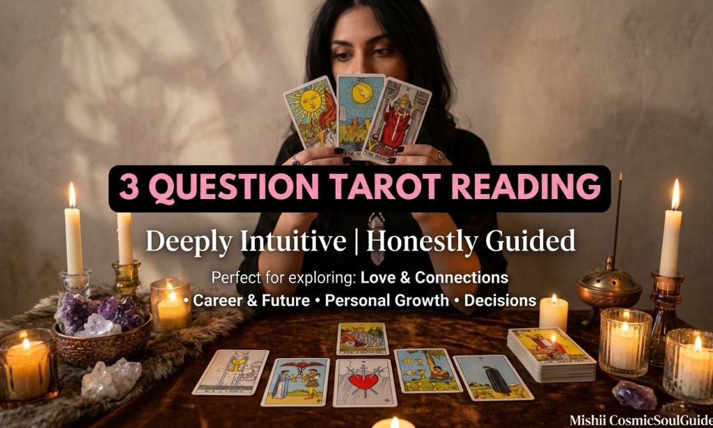 3 Question Tarot Reading | Love, Career, Future & Life Guidance